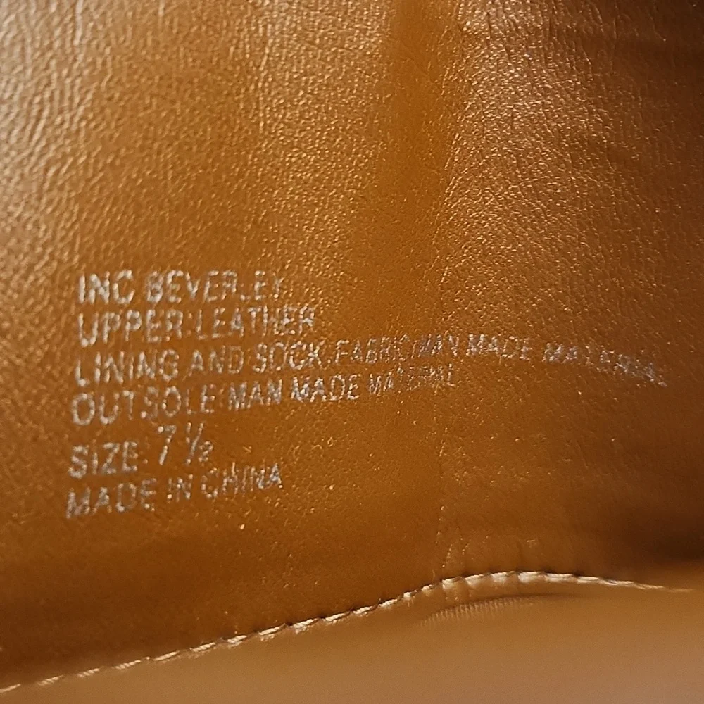 I.N.C. Beverley  Long Distressed Leather Back Zip Tall Boots 7.5M brown